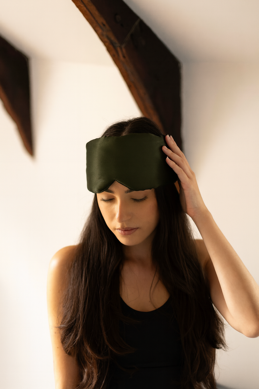 Masque enveloppant Pillow en soie.