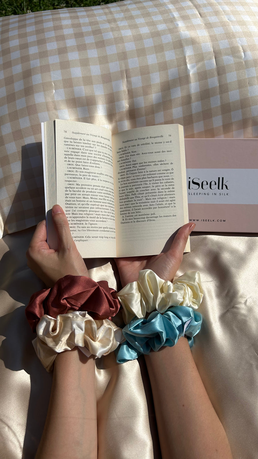 Scrunchie-Elastique à cheveux en pure soie de mûrier biologique. A l'unité.