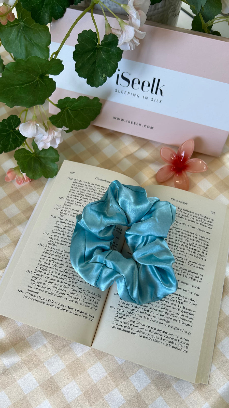 Scrunchie-Elastique à cheveux en pure soie de mûrier biologique. A l'unité.