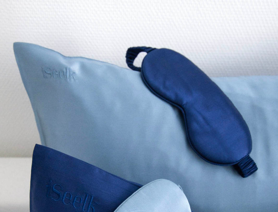 Masque De Sommeil En Soie 3 Pièces Avec Pochette De Voyage - Confortable, Léger, Bloque La Lumière - Pour Dormir Profondément à La Maison Ou En Déplacement
