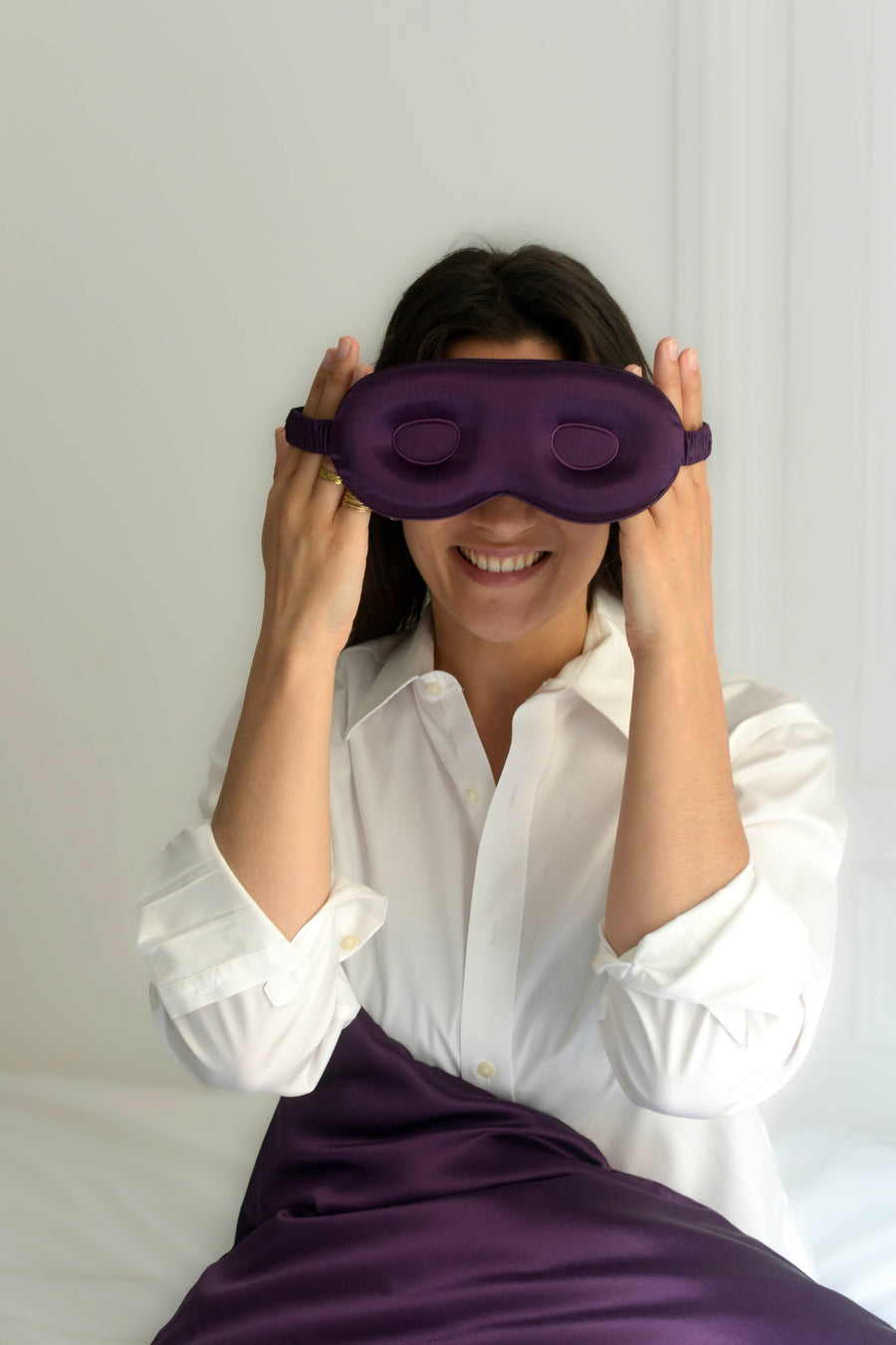 Masque de sommeil 3D en soie Purple spécial cils.